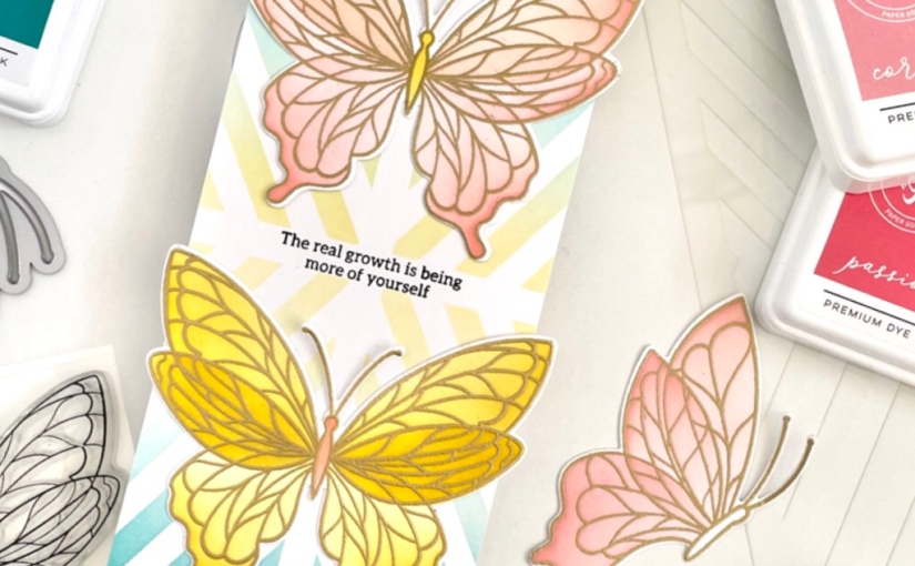 Results of a craftermath: Pinkfresh Butterflies Card!